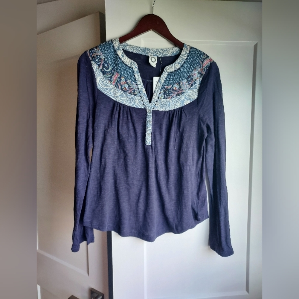 Anthropologie blue blouse NWT